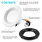 Luxrite 4 Inch LED Recessed Can Light 5 CCT Selectable 2700K-5000K 10W (60W Equivalent) 750LM Dimmable Black LR23790 LR23792-1PK - alternate 7